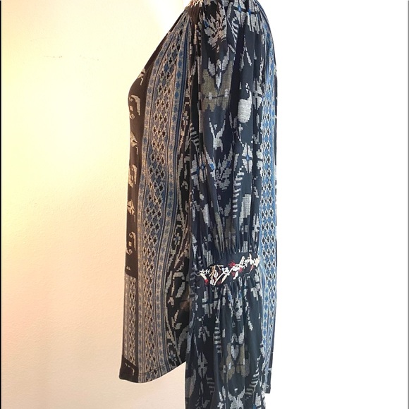 Lucky Brand Embroidered Bell Sleeve Blouse - Picture 3 of 14